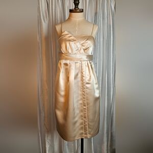 Max and Cleo Strapless Creme Satin Dress